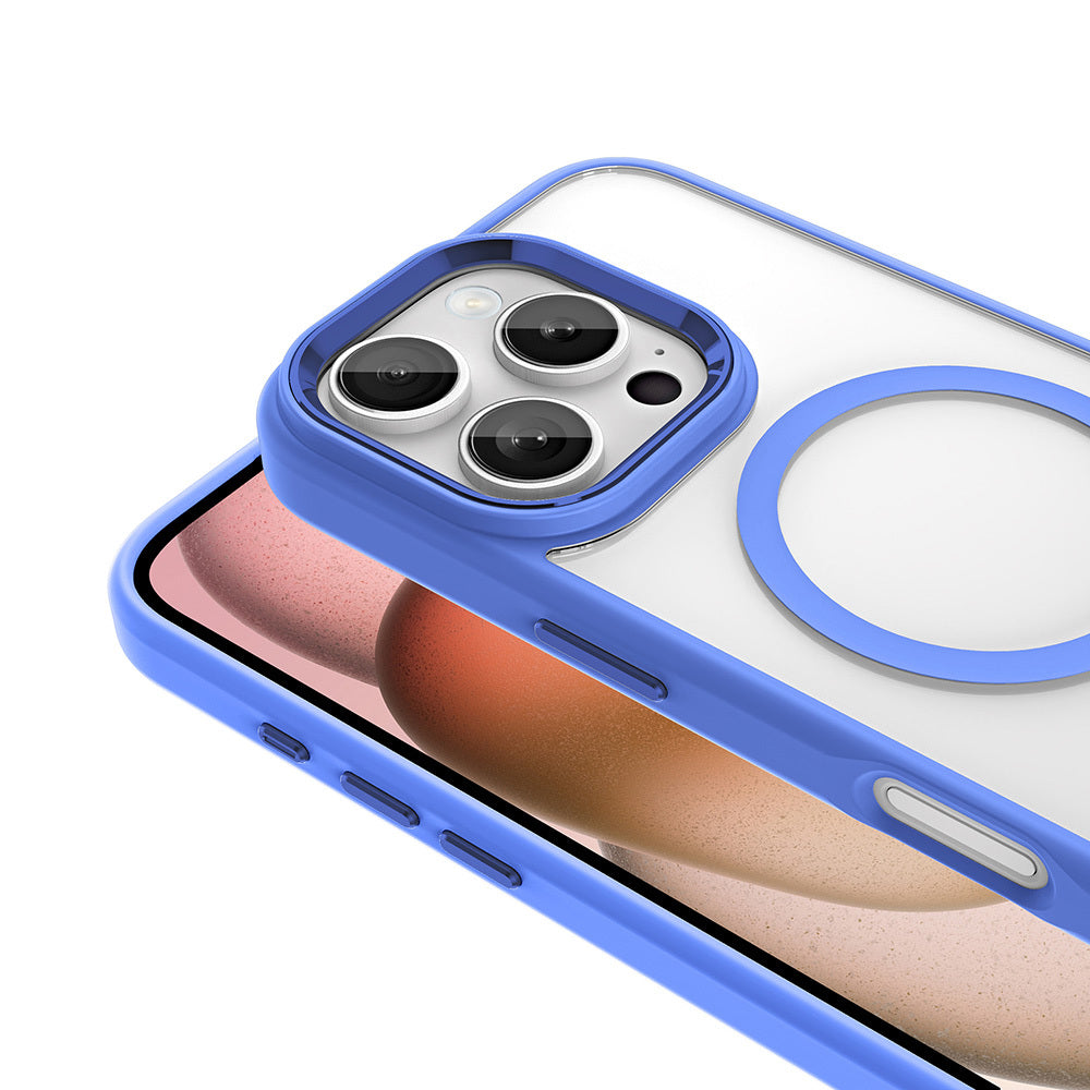 Apple iPhone 16 Pro Kılıf Wireless Şarj Özellikli Zore Krom M-safe Silikon Kapak