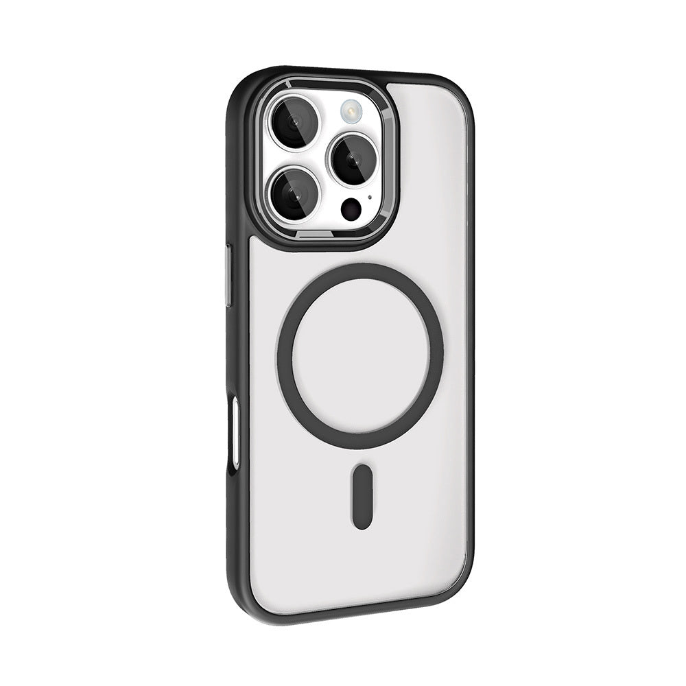 Apple iPhone 16 Pro Kılıf Wireless Şarj Özellikli Zore Krom M-safe Silikon Kapak
