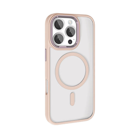 Apple iPhone 16 Pro Kılıf Wireless Şarj Özellikli Zore Krom M-safe Silikon Kapak