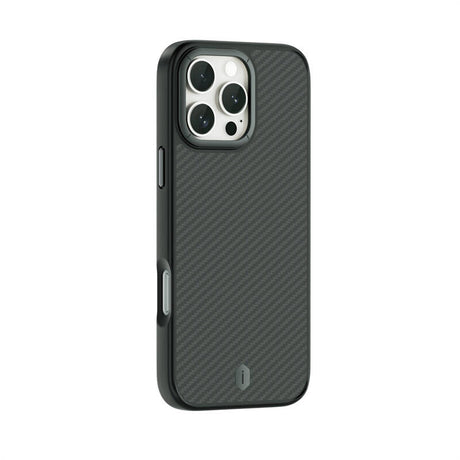 Apple iPhone 16 Pro Kılıf Wiwu DCC-205 M-safe Şarj Özellikli Aramid Fiber Tasarım Kevlar Kapak