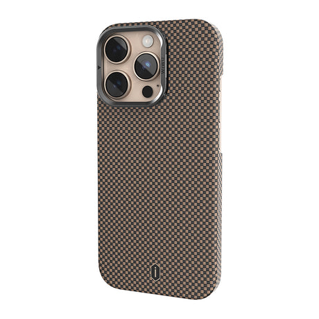 Apple iPhone 16 Pro Kılıf Wiwu DCC-208 M-safe Şarj Özellikli Kamera Standlı Aramid Fiber Tasarım Kevlar Kapak