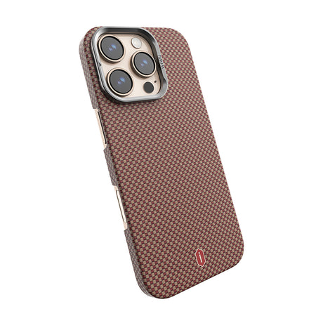 Apple iPhone 16 Pro Kılıf Wiwu DCC-208 M-safe Şarj Özellikli Kamera Standlı Aramid Fiber Tasarım Kevlar Kapak