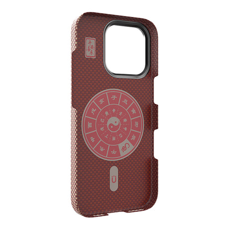 Apple iPhone 16 Pro Kılıf Wiwu DCC-208 M-safe Şarj Özellikli Kamera Standlı Aramid Fiber Tasarım Kevlar Kapak