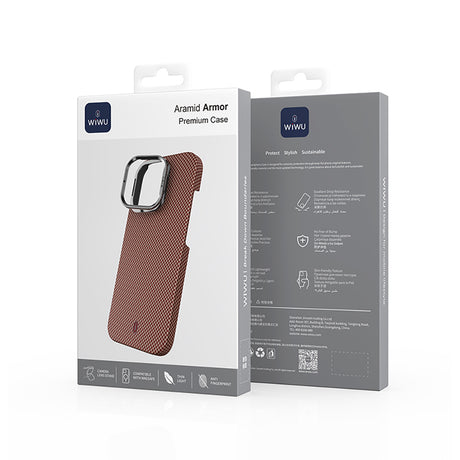 Apple iPhone 16 Pro Kılıf Wiwu DCC-208 M-safe Şarj Özellikli Kamera Standlı Aramid Fiber Tasarım Kevlar Kapak