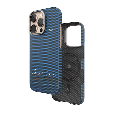 Apple iPhone 16 Pro Kılıf Wiwu DCC-209 M-safe Şarj Özellikli Kamera Standlı Aramid Fiber Tasarım Kevlar Kapak
