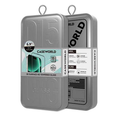 Apple iPhone 16 Pro Max CaseWorld 0.25mm HD 3D Temperli Cam Ekran Koruyucu + Uygulama Aparatlı