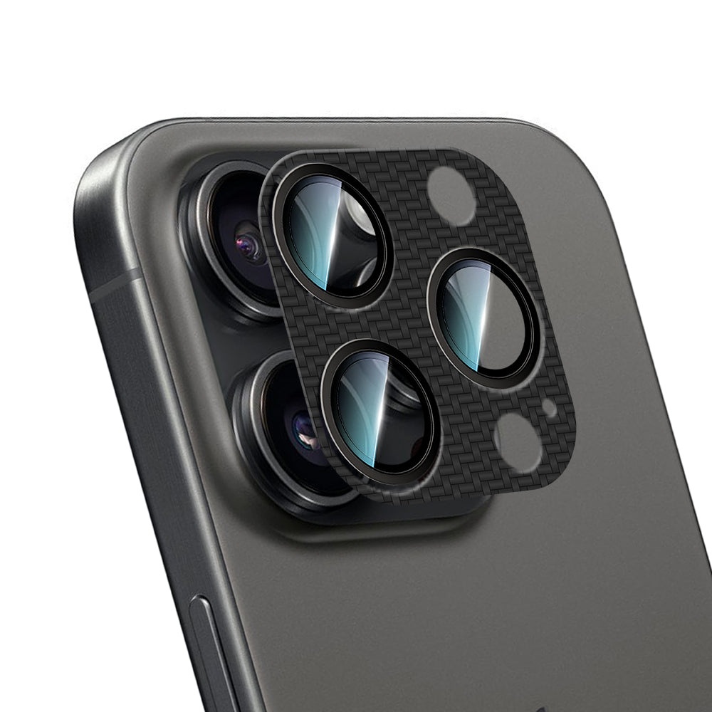 Apple iPhone 16 Pro Max CaseWorld Karbon Fiber Serisi Anti Reflective Ultra Clear Full Kamera Lens Koruyucu