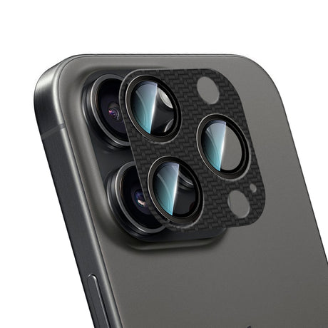 Apple iPhone 16 Pro Max CaseWorld Karbon Fiber Serisi Anti Reflective Ultra Clear Full Kamera Lens Koruyucu