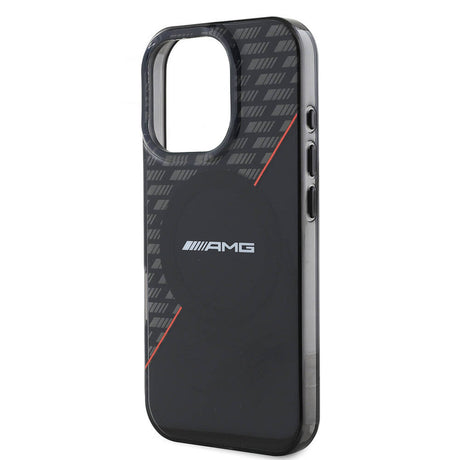 Apple iPhone 16 Pro Max Kılıf AMG Orjinal Lisanslı M-safe Şarj Özellikli Çift Katmanlı Kırmızı Çapraz Çizgili Kapak
