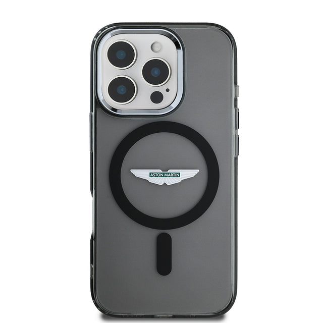 Apple iPhone 16 Pro Max Kılıf Aston Martin Orjinal Lisanslı M-safe Şarj Özellikli IML Baskı Logolu Buzlu Kapak