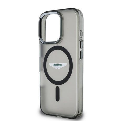 Apple iPhone 16 Pro Max Kılıf Aston Martin Orjinal Lisanslı M-safe Şarj Özellikli IML Baskı Logolu Buzlu Kapak