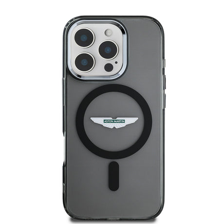 Apple iPhone 16 Pro Max Kılıf Aston Martin Orjinal Lisanslı M-safe Şarj Özellikli IML Baskı Logolu Buzlu Kapak