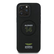 Apple iPhone 16 Pro Max Kılıf Aston Martin Orjinal Lisanslı M-safe Şarj Özellikli PU Deri Alonso 14 Baskılı Kapak