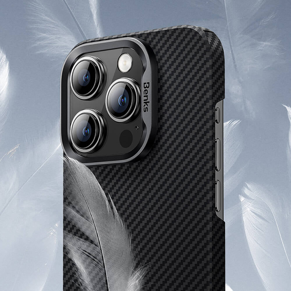 Apple iPhone 16 Pro Max Kılıf Benks M-safe Şarj Özellikli Magnetik ArmorAir 600D Kevlar Fiber Kapak