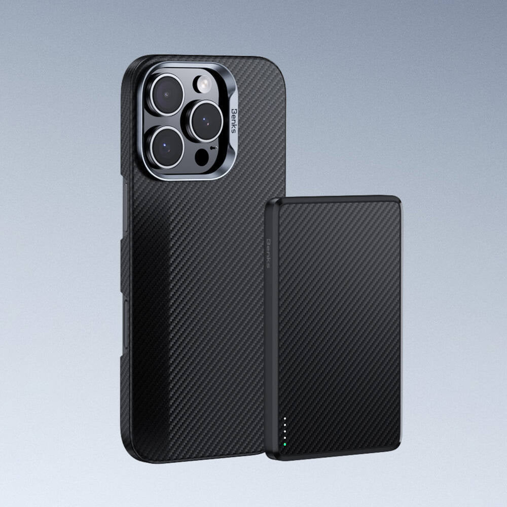 Apple iPhone 16 Pro Max Kılıf Benks M-safe Şarj Özellikli Magnetik ArmorAir 600D Kevlar Fiber Kapak