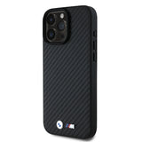 Apple iPhone 16 Pro Max Kılıf BMW Orjinal Lisanslı Karbon Fiber Tasarımlı ve Metal Logolu PU Deri Kapak