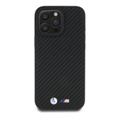 Apple iPhone 16 Pro Max Kılıf BMW Orjinal Lisanslı Karbon Fiber Tasarımlı ve Metal Logolu PU Deri Kapak