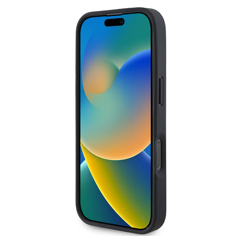 Apple iPhone 16 Pro Max Kılıf BMW Orjinal Lisanslı M-safe Şarj Özellikli Metal Logolu Dokulu Diamond Deri Kapak