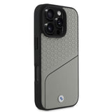 Apple iPhone 16 Pro Max Kılıf BMW Orjinal Lisanslı M-safe Şarj Özellikli Metal Logolu Dokulu ve Çizgili Deri Kapak