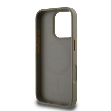 Apple iPhone 16 Pro Max Kılıf DKNY Orjinal Lisanslı M-safe Şarj Özellikli 3D Yazılı Grid Pattern Kapak