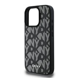Apple iPhone 16 Pro Max Kılıf DKNY Orjinal Lisanslı M-safe Şarj Özellikli 3D Yazılı Grid Pattern Kapak