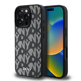 Apple iPhone 16 Pro Max Kılıf DKNY Orjinal Lisanslı M-safe Şarj Özellikli 3D Yazılı Grid Pattern Kapak