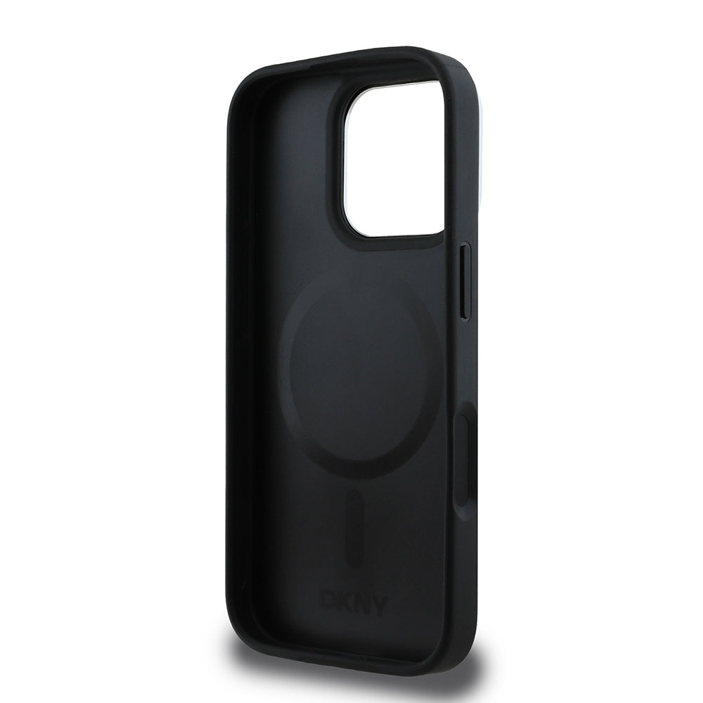 Apple iPhone 16 Pro Max Kılıf DKNY Orjinal Lisanslı M-safe Şarj Özellikli 3D Yazılı Checkered Pattern Kapak