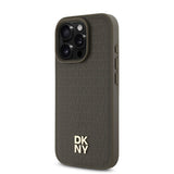 Apple iPhone 16 Pro Max Kılıf DKNY Orjinal Lisanslı M-safe Şarj Özellikli 3D Yazılı Repeat Pattern Kapak