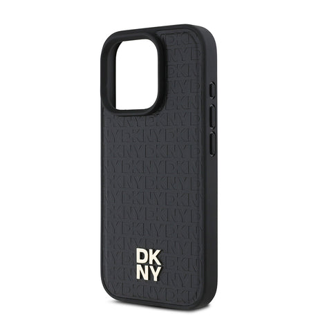 Apple iPhone 16 Pro Max Kılıf DKNY Orjinal Lisanslı M-safe Şarj Özellikli 3D Yazılı Repeat Pattern Kapak