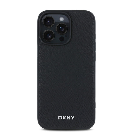 Apple iPhone 16 Pro Max Kılıf DKNY Orjinal Lisanslı M-safe Şarj Özellikli Metal Logolu PU Deri Grained Kapak