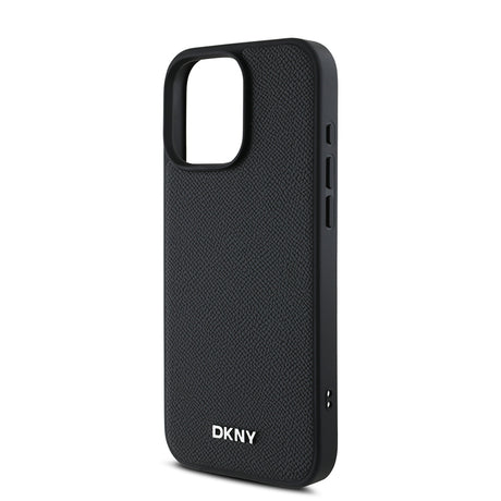 Apple iPhone 16 Pro Max Kılıf DKNY Orjinal Lisanslı M-safe Şarj Özellikli Metal Logolu PU Deri Grained Kapak