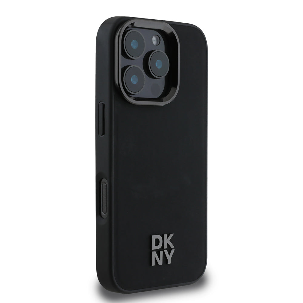 Apple iPhone 16 Pro Max Kılıf DKNY Orjinal Lisanslı M-safe Şarj Özellikli Metal Logolu PU Deri Plain Kapak