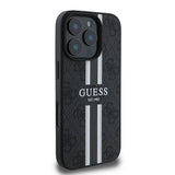 Apple iPhone 16 Pro Max Kılıf Guess Orjinal Lisanslı M-safe Şarj Özellikli 4G Şerit Tasarımlı Printed Kapak