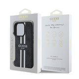 Apple iPhone 16 Pro Max Kılıf Guess Orjinal Lisanslı M-safe Şarj Özellikli 4G Şerit Tasarımlı Printed Kapak