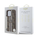 Apple iPhone 16 Pro Max Kılıf Guess Orjinal Lisanslı M-safe Şarj Özellikli 4G Şerit Tasarımlı Printed Kapak