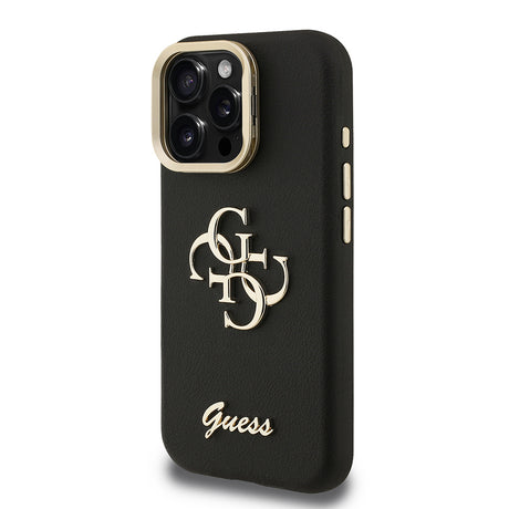 Apple iPhone 16 Pro Max Kılıf Guess Orjinal Lisanslı Grained Yazı Logolu Kamera Standlı Kapak