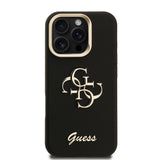 Apple iPhone 16 Pro Max Kılıf Guess Orjinal Lisanslı Grained Yazı Logolu Kamera Standlı Kapak