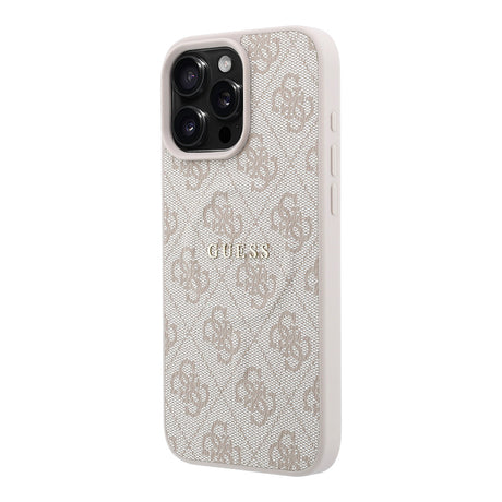 Apple iPhone 16 Pro Max Kılıf Guess Orjinal Lisanslı M-safe Kabartmalı 4G Desenli Yazı Logolu Kapak