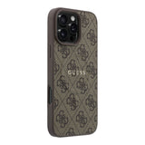 Apple iPhone 16 Pro Max Kılıf Guess Orjinal Lisanslı M-safe Kabartmalı 4G Desenli Yazı Logolu Kapak