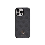 Apple iPhone 16 Pro Max Kılıf Guess Orjinal Lisanslı M-safe Şarj Özellikli 4G Metal Büyük Logolu Kartlıklı Kapak