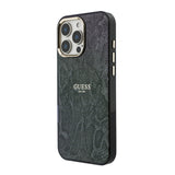 Apple iPhone 16 Pro Max Kılıf Guess Orjinal Lisanslı M-safe Şarj Özellikli Yazı Logolu Python Desenli Kapak