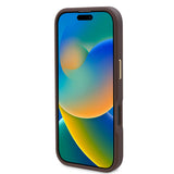 Apple iPhone 16 Pro Max Kılıf Guess Orjinal Lisanslı M-safe Şarj Özellikli 4G Desenli PU Metal Plaka Klasik Logolu Kapak