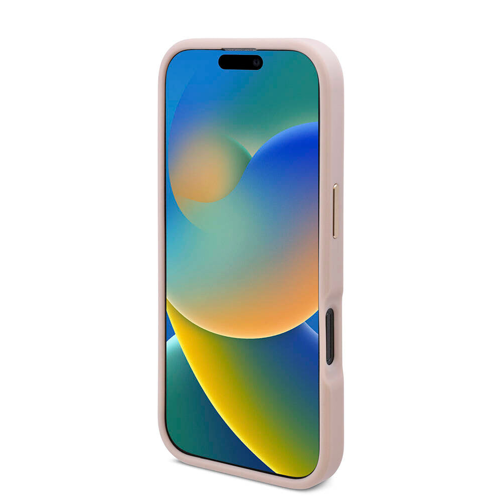 Apple iPhone 16 Pro Max Kılıf Guess Orjinal Lisanslı M-safe Şarj Özellikli 4G Desenli PU Metal Plaka Klasik Logolu Kapak