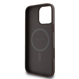 Apple iPhone 16 Pro Max Kılıf Guess Orjinal Lisanslı M-safe Şarj Özellikli 4G Desenli Yazı Logolu Kapak
