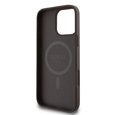 Apple iPhone 16 Pro Max Kılıf Guess Orjinal Lisanslı M-safe Şarj Özellikli 4G Desenli Yazı Logolu Kapak