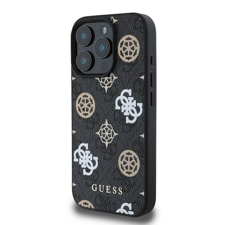 Apple iPhone 16 Pro Max Kılıf Guess Orjinal Lisanslı M-safe Şarj Özellikli 4G Desenli Yazı Logolu Peony Kapak