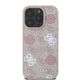 Apple iPhone 16 Pro Max Kılıf Guess Orjinal Lisanslı M-safe Şarj Özellikli 4G Desenli Yazı Logolu Peony Kapak