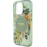 Apple iPhone 16 Pro Max Kılıf Guess Orjinal Lisanslı M-safe Şarj Özellikli Flower Tonal Circle Kapak