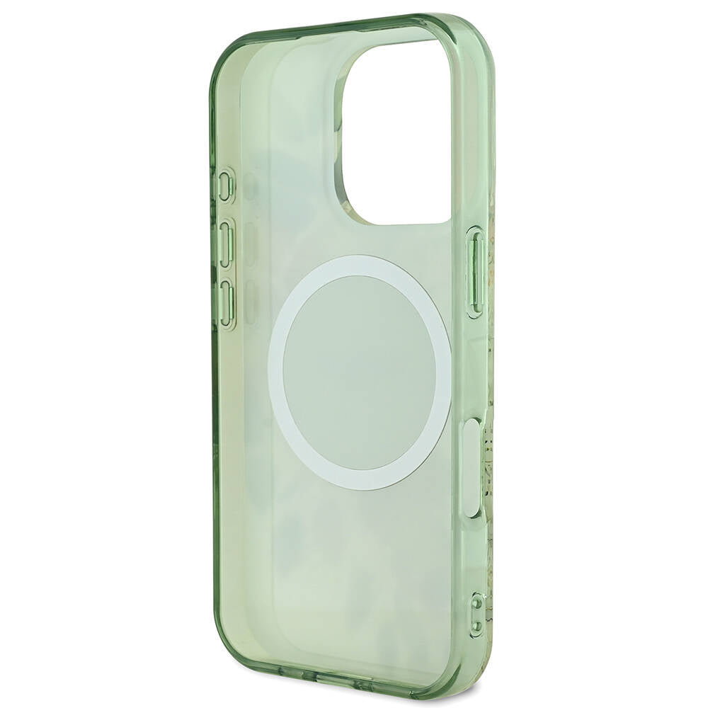 Apple iPhone 16 Pro Max Kılıf Guess Orjinal Lisanslı M-safe Şarj Özellikli Flower Tonal Circle Kapak
