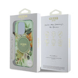 Apple iPhone 16 Pro Max Kılıf Guess Orjinal Lisanslı M-safe Şarj Özellikli Flower Tonal Circle Kapak